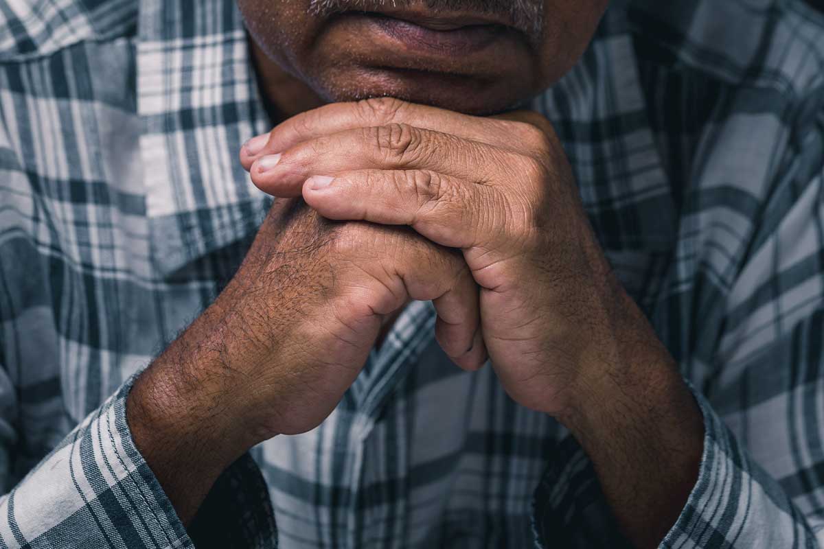 man praying