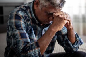 man stressed