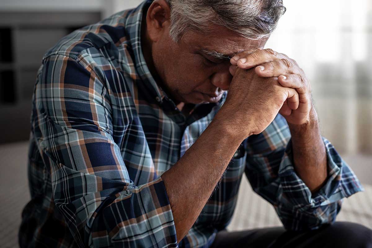 man stressed