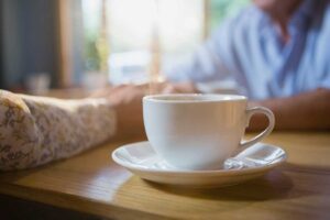 talking over coffee